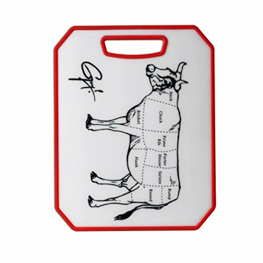 Guy Fieri - Non-Slip Cutting Boards Set Beef/Pork Red/White